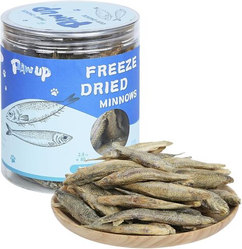 PAWUP Freeze Dried Minnows Dogs Treats – 100% Raw Single-Ingredient Pet Fish Snacks – Rich in Omega-3, Grain-Free – Healthy Training Rewards & Meal Toppers, 2.8 oz in Saudi Arabia