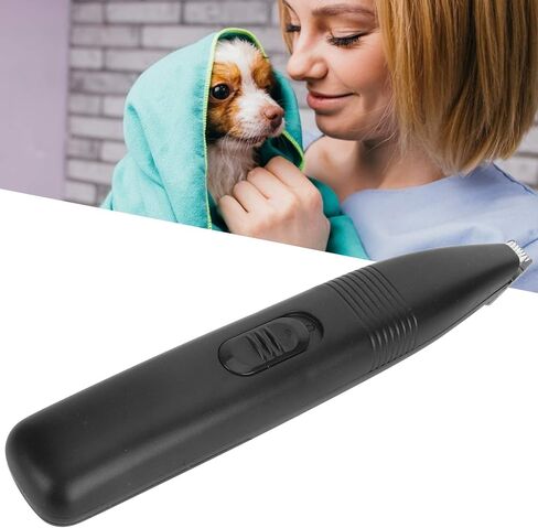 Yosoo Health Gear ماكينة تشذيب شعر الحيوانات الأليفة الاحترافية الكهربائية، ماكينة حلاقة شعر القدم للحيوانات الأليفة، ماكينة تشذيب شعر الجمال مع ضوء LED قابلة لإعادة الشحن، ضوضاء منخفضة للكفوف والعيون والأذنين والوجه in Saudi Arabia