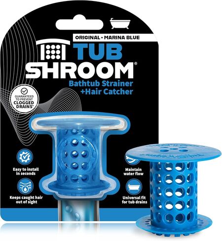 TubShroom Revolutionary Tub Drain Protector Hair Catcher/Strainer/Snare, Blue in Kuwait