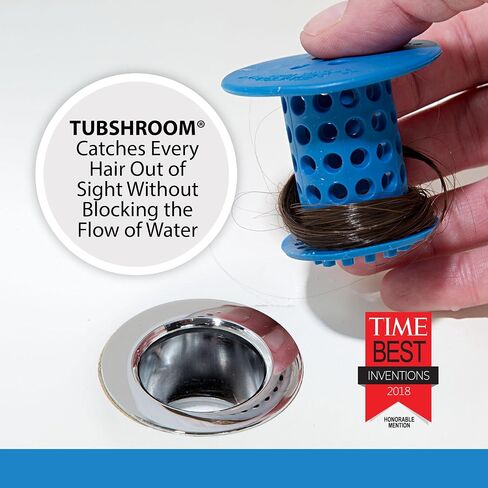 TubShroom Revolutionary Tub Drain Protector Hair Catcher/Strainer/Snare, Blue in Kuwait