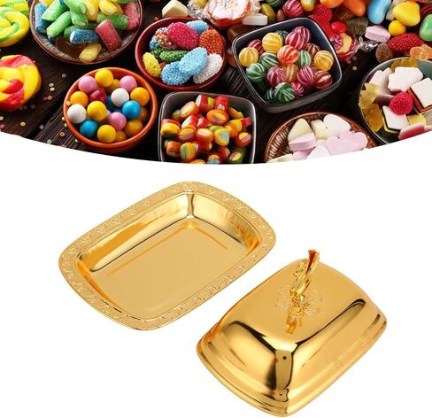 Stainless Steel Serving Plate, 7"x 5" Fruit Tray with Swan Handle Lid, Fruit Dish Snack Serving Tray Decorative Dessert Platter Candy Holder for Wedding Home Birthday Party(Silver) in Saudi Arabia