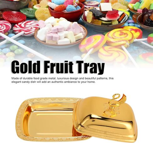 Stainless Steel Serving Plate, 7"x 5" Fruit Tray with Swan Handle Lid, Fruit Dish Snack Serving Tray Decorative Dessert Platter Candy Holder for Wedding Home Birthday Party(Silver) in Saudi Arabia