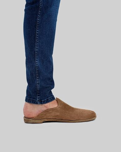 Golden Horn Tan Color Artisan Handcrafted Suede Genuine Leather Grounding Barefoot Shearling Slipper For Men Wide Toe Box Flexible Sole Lightweight Breathable Eco-Friendly Grounding Minimalist Shoes in Saudi Arabia