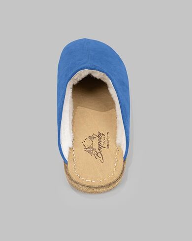 جولدن هورن أزرق اللون مصنوع يدويًا من الجلد السويدي المصنوع يدويًا من الجلد الطبيعي، شبشب شيرلينغ بيرفوت للرجال، صندوق عريض عند الأصابع، نعل مرن، خفيف الوزن، مسامي، صديق للبيئة، حذاء بسيط in Saudi Arabia