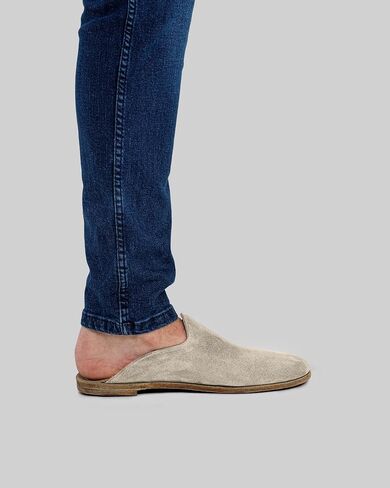 Golden Horn Cream Color Artisan Handcrafted Suede Genuine Leather Grounding Barefoot Shearling Slipper For Men Wide Toe Box Flexible Sole Lightweight Breathable Eco-Friendly Grounding Minimalist Shoes in Saudi Arabia