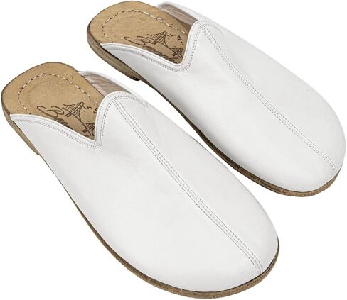 Pierre Loti White Color Artisan Handcrafted Genuine Leather Grounding Barefoot Slipper For Men Wide Toe Box Flexible Sole Lightweight Breathable Eco-Friendly Grounding Minimalist Shoes in Saudi Arabia