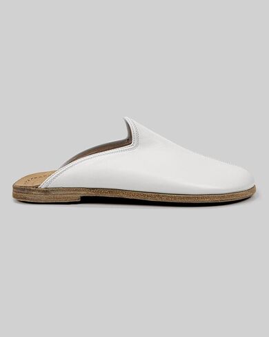 Pierre Loti White Color Artisan Handcrafted Genuine Leather Grounding Barefoot Slipper For Men Wide Toe Box Flexible Sole Lightweight Breathable Eco-Friendly Grounding Minimalist Shoes in Saudi Arabia