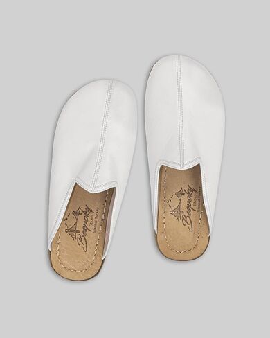 Pierre Loti White Color Artisan Handcrafted Genuine Leather Grounding Barefoot Slipper For Men Wide Toe Box Flexible Sole Lightweight Breathable Eco-Friendly Grounding Minimalist Shoes in Saudi Arabia