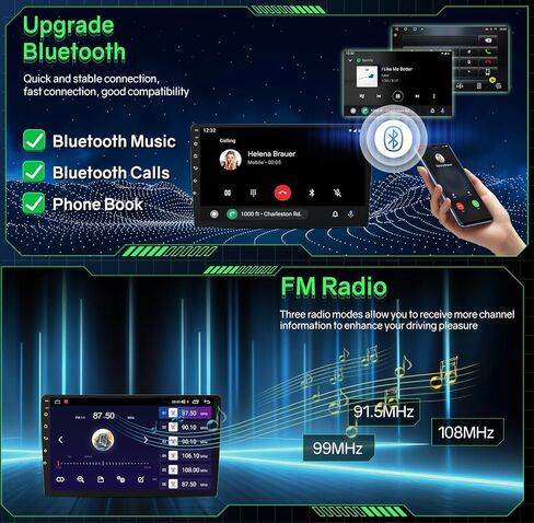 [4Core+64G] Car Radio Stereo for Jeep Wrangler JK 2007-2017: Upgrade 10.1 Inch 1280 * 800 HD Touch Screen Replacement with CarPlay Android Auto 5GWIFI Bluetooth 5.0 GPS in Kuwait