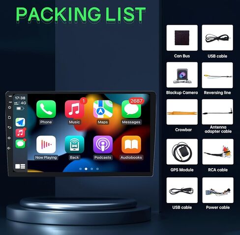 [4Core+64G] Car Radio Stereo for Jeep Wrangler JK 2007-2017: Upgrade 10.1 Inch 1280 * 800 HD Touch Screen Replacement with CarPlay Android Auto 5GWIFI Bluetooth 5.0 GPS in Kuwait