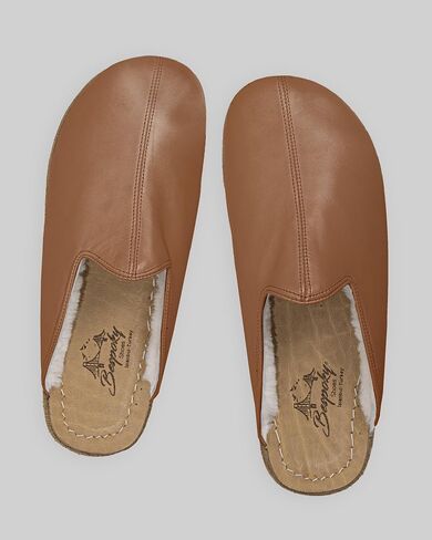 Golden Horn Light Tan Color Artisan Handcrafted Genuine Leather Grounding Barefoot Shearling Slipper For Men Wide Toe Box Flexible Sole Lightweight Breathable Eco-Friendly Grounding Minimalist Shoes in Saudi Arabia