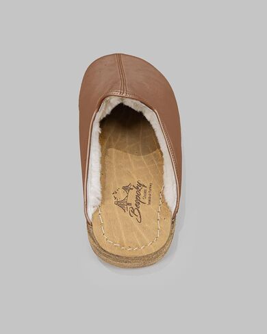 Golden Horn Light Tan Color Artisan Handcrafted Genuine Leather Grounding Barefoot Shearling Slipper For Men Wide Toe Box Flexible Sole Lightweight Breathable Eco-Friendly Grounding Minimalist Shoes in Saudi Arabia