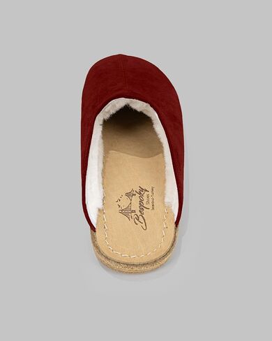 Golden Horn Burgundy Color Artisan Handcrafted Suede Leather Grounding Barefoot Shearling Slipper For Men Wide Toe Box Flexible Sole Lightweight Breathable Eco-Friendly Grounding Minimalist Shoes in Saudi Arabia