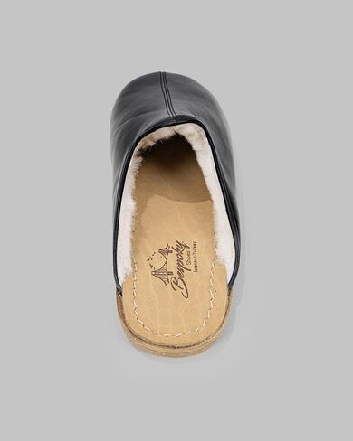 Golden Horn Black Color Artisan Handcrafted Genuine Leather Grounding Barefoot Shearling Slipper For Men Wide Toe Box Flexible Sole Lightweight Breathable Eco-Friendly Grounding Minimalist Shoes in Saudi Arabia
