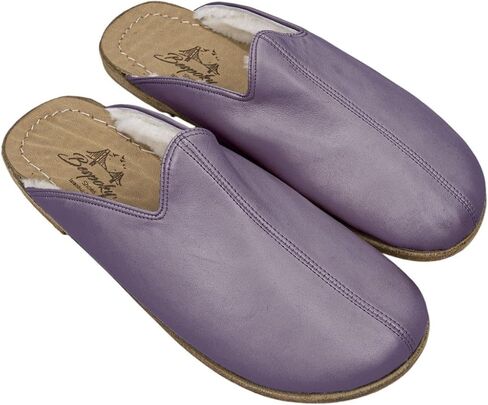 Golden Horn Purple Color Artisan Handcrafted Genuine Leather Grounding Barefoot Shearling Slipper For Men Wide Toe Box Flexible Sole Lightweight Breathable Eco-Friendly Grounding Minimalist Shoes in Saudi Arabia