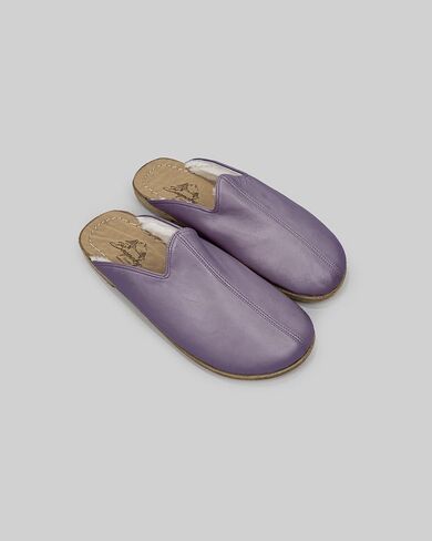 Golden Horn Purple Color Artisan Handcrafted Genuine Leather Grounding Barefoot Shearling Slipper For Men Wide Toe Box Flexible Sole Lightweight Breathable Eco-Friendly Grounding Minimalist Shoes in Saudi Arabia