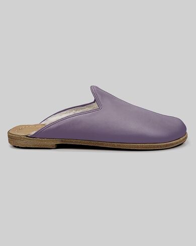 Golden Horn Purple Color Artisan Handcrafted Genuine Leather Grounding Barefoot Shearling Slipper For Men Wide Toe Box Flexible Sole Lightweight Breathable Eco-Friendly Grounding Minimalist Shoes in Saudi Arabia
