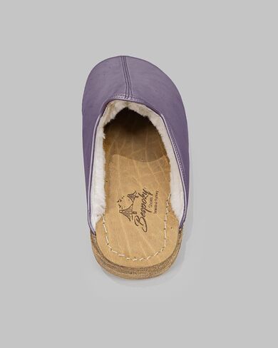 Golden Horn Purple Color Artisan Handcrafted Genuine Leather Grounding Barefoot Shearling Slipper For Men Wide Toe Box Flexible Sole Lightweight Breathable Eco-Friendly Grounding Minimalist Shoes in Saudi Arabia
