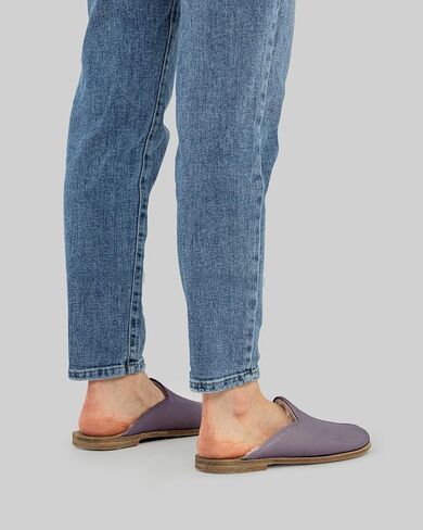 Golden Horn Purple Color Artisan Handcrafted Genuine Leather Grounding Barefoot Shearling Slipper For Men Wide Toe Box Flexible Sole Lightweight Breathable Eco-Friendly Grounding Minimalist Shoes in Saudi Arabia