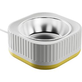 Heated Water Bowl for Cats, Thermostatic Control 440Ml Automatic Heated Dog Bowl with Anti-Chew Cord, Heating Drinkable Stainless Steel Dog Water Bowl for Indoor Outside Use Rabbits Winter Birds in Kuwait