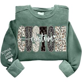 Custom Grandma Sweatshirt with Kids Name on Sleeve, Mom Gifts, Custom Mama Sweatshirt, Christmas Shirts in Saudi Arabia