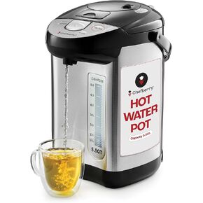 Premium 5.5 QT Hot Water Boiler and Warmer With auto dispense and Manual Pump, Quick Heatup and Keep-Boil Function for Instant On-Demand Hot Water Anytime, Boil-Dry Protection, ETL Approved in Kuwait