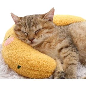 Pillow for Cat, Small Moon Pillow for Kitty, Ultra Soft Cat Pillow Sleeping Improve, 10x6x2 Inch, Machine Washable, Quick-Drying, for Cats & Small Dogs (White) in Saudi Arabia