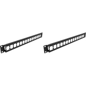 QiaoYoubang 1U 16D Hinged Rack Panel with 16 D-Series Punch-Outs for 19in Rack Mount (1U16D) in Kuwait