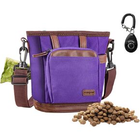 BEAU&FUR Large Dog Treat Pouch with Clicker for Training – 4 Cup Capacity, Built-In Poop Bag Dispenser, Expandable Pocket, Metal Buckle, Large Back Pocket, Ideal Design for Walks and Training – Black in Kuwait