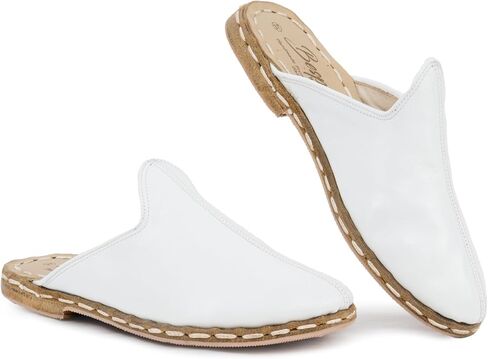 Ottoman White Color Artisan Handcrafted Genuine Leather Zero Drop Slippers For Men Wide Toe Box Flexible Sole Lightweight Breathable Eco-Friendly Grounding Minimalist Shoes in Saudi Arabia