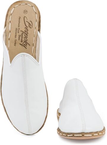 Ottoman White Color Artisan Handcrafted Genuine Leather Zero Drop Slippers For Men Wide Toe Box Flexible Sole Lightweight Breathable Eco-Friendly Grounding Minimalist Shoes in Saudi Arabia