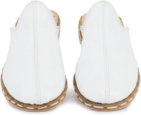 Ottoman White Color Artisan Handcrafted Genuine Leather Zero Drop Slippers For Men Wide Toe Box Flexible Sole Lightweight Breathable Eco-Friendly Grounding Minimalist Shoes in Saudi Arabia
