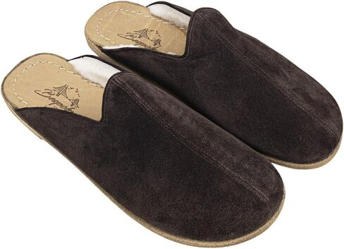 Golden Horn Brown Color Artisan Handcrafted Suede Genuine Leather Grounding Barefoot Shearling Slipper For Men Wide Toe Box Flexible Sole Lightweight Breathable Eco-Friendly Grounding Minimalist Shoes in Saudi Arabia