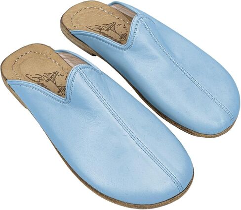 Pierre Loti Baby Blue Color Artisan Handcrafted Genuine Leather Grounding Barefoot Slipper For Men Wide Toe Box Flexible Sole Lightweight Breathable Eco-Friendly Grounding Minimalist Shoes in Saudi Arabia