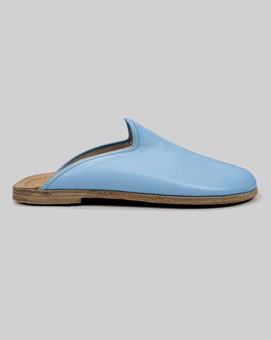 Pierre Loti Baby Blue Color Artisan Handcrafted Genuine Leather Grounding Barefoot Slipper For Men Wide Toe Box Flexible Sole Lightweight Breathable Eco-Friendly Grounding Minimalist Shoes in Saudi Arabia