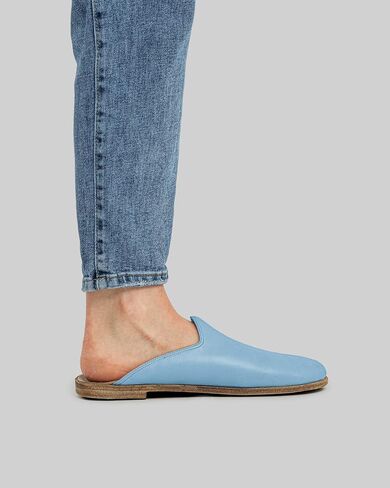 Pierre Loti Baby Blue Color Artisan Handcrafted Genuine Leather Grounding Barefoot Slipper For Men Wide Toe Box Flexible Sole Lightweight Breathable Eco-Friendly Grounding Minimalist Shoes in Saudi Arabia