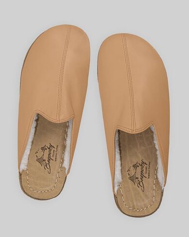 Golden Horn Undyed Artisan Handcrafted Genuine Leather Grounding Barefoot Shearling Slipper For Men Wide Toe Box Flexible Sole Lightweight Breathable Eco-Friendly Grounding Minimalist Shoes in Saudi Arabia