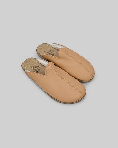 Golden Horn Undyed Artisan Handcrafted Genuine Leather Grounding Barefoot Shearling Slipper For Men Wide Toe Box Flexible Sole Lightweight Breathable Eco-Friendly Grounding Minimalist Shoes in Saudi Arabia