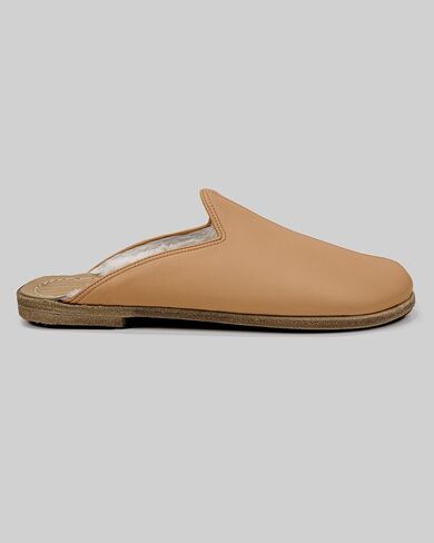 Golden Horn Undyed Artisan Handcrafted Genuine Leather Grounding Barefoot Shearling Slipper For Men Wide Toe Box Flexible Sole Lightweight Breathable Eco-Friendly Grounding Minimalist Shoes in Saudi Arabia
