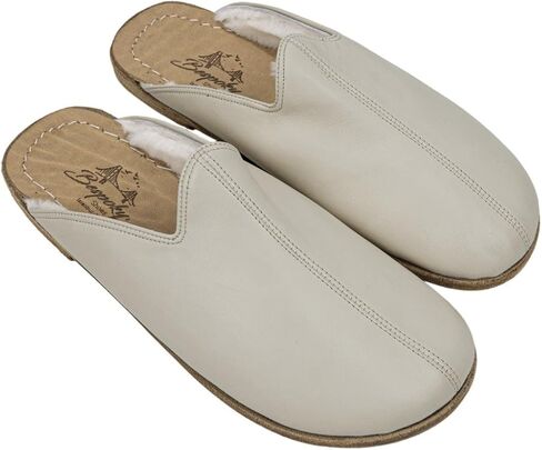 Golden Horn Lucas Beige Color Artisan Handcrafted Genuine Leather Grounding Barefoot Shearling Slipper For Men Wide Toe Box Flexible Sole Lightweight Breathable Eco-Friendly Grounding Minimalist Shoes in Saudi Arabia