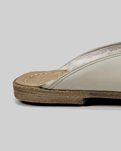 Golden Horn Lucas Beige Color Artisan Handcrafted Genuine Leather Grounding Barefoot Shearling Slipper For Men Wide Toe Box Flexible Sole Lightweight Breathable Eco-Friendly Grounding Minimalist Shoes in Saudi Arabia