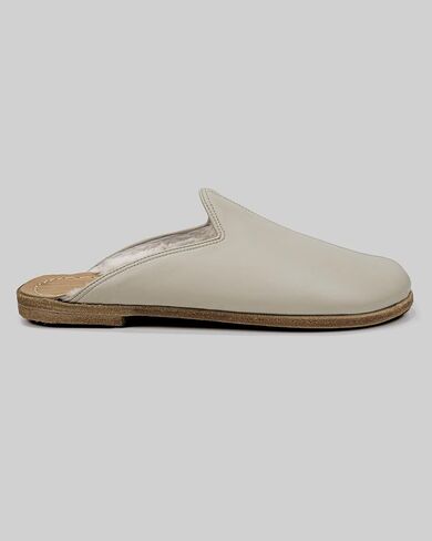 Golden Horn Lucas Beige Color Artisan Handcrafted Genuine Leather Grounding Barefoot Shearling Slipper For Men Wide Toe Box Flexible Sole Lightweight Breathable Eco-Friendly Grounding Minimalist Shoes in Saudi Arabia