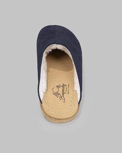 Golden Horn Navy Color Artisan Handcrafted Nubuck Genuine Leather Grounding Barefoot Shearling Slipper For Men Wide Toe Box Flexible Sole Lightweight Breathable Eco-Friendly Grounding Minimalist Shoes in Saudi Arabia