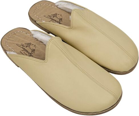 Golden Horn Lemon Yellow Color Artisan Handcrafted Leather Grounding Barefoot Shearling Slipper For Men Wide Toe Box Flexible Sole Lightweight Breathable Eco-Friendly Grounding Minimalist Shoes in Saudi Arabia