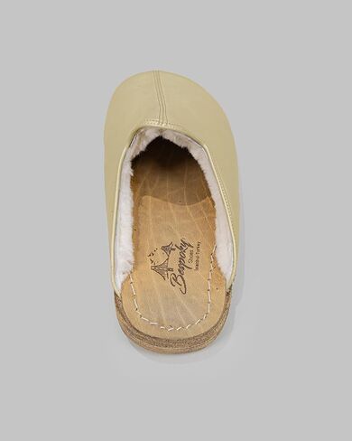 Golden Horn Lemon Yellow Color Artisan Handcrafted Leather Grounding Barefoot Shearling Slipper For Men Wide Toe Box Flexible Sole Lightweight Breathable Eco-Friendly Grounding Minimalist Shoes in Saudi Arabia