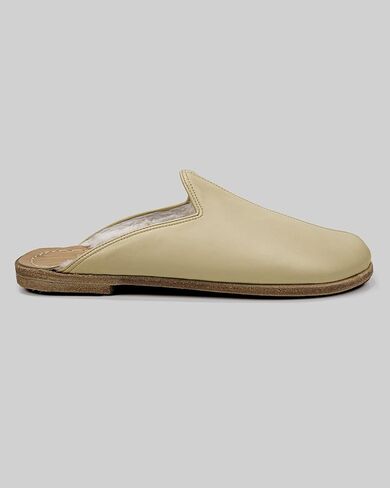 Golden Horn Lemon Yellow Color Artisan Handcrafted Leather Grounding Barefoot Shearling Slipper For Men Wide Toe Box Flexible Sole Lightweight Breathable Eco-Friendly Grounding Minimalist Shoes in Saudi Arabia