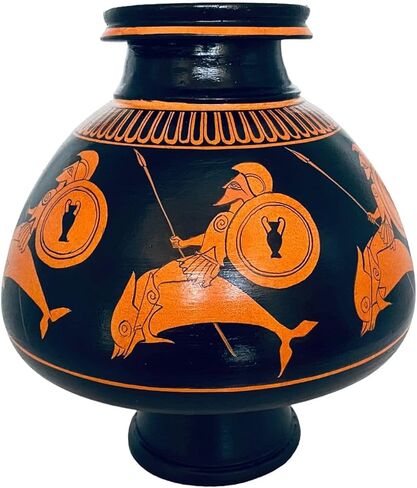 Red Figure Psykter 25cm,vase for cooling wine,Greek Pottery Museum Replica in Saudi Arabia