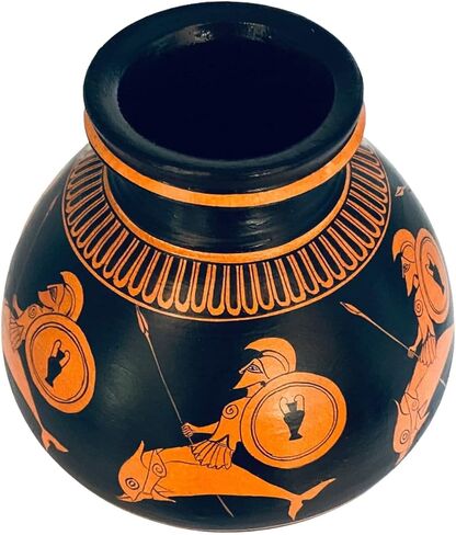 Red Figure Psykter 25cm,vase for cooling wine,Greek Pottery Museum Replica in Saudi Arabia