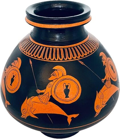 Red Figure Psykter 25cm,vase for cooling wine,Greek Pottery Museum Replica in Saudi Arabia