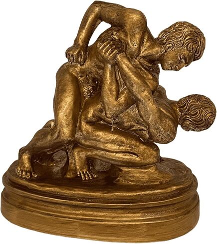 Wrestlers Statue,Greek Athletic games,Bronze Patina Plaster Scuplture 17cm in Saudi Arabia